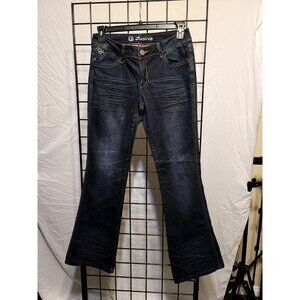 Luxirie Jeans Womens Size 30/11 Dark Blue Bootcut Embroidered Pocket Cotton